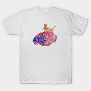 Cat on brain T-Shirt